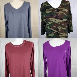 Lot of 4 XL longsleeve T-shirts bundle